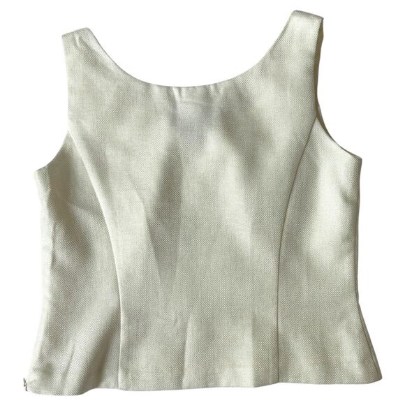 Positive Attitude petite 8 ivory lined shell tank top side zip y2k - Picture 2 of 6